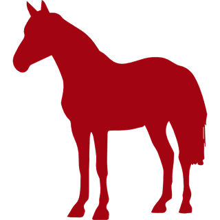 Red horse silhouette on black background