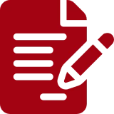 Writing icon with paper and pencil