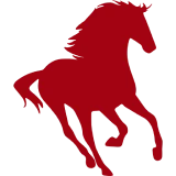 Galloping red horse icon